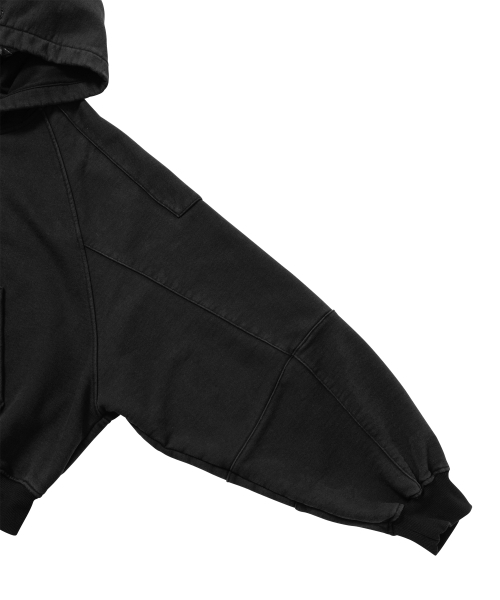 AJOBYAJO（アジョバイアジョ）の「Cropped Washed Zip-up Hoodie [BLACK]（パーカー・レディース・その他・LARGE/X-LARGE）」の4枚目の写真