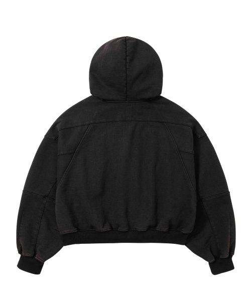 AJOBYAJO（アジョバイアジョ）の「Cropped Washed Zip-up Hoodie [BLACK]（パーカー・レディース・その他・LARGE/X-LARGE）」の5枚目の写真