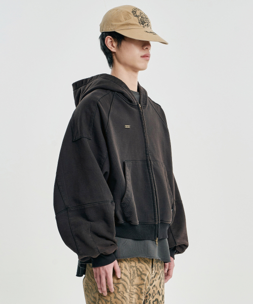 AJOBYAJO（アジョバイアジョ）の「Cropped Washed Zip-up Hoodie [BLACK]（パーカー・レディース・その他・LARGE/X-LARGE）」の8枚目の写真