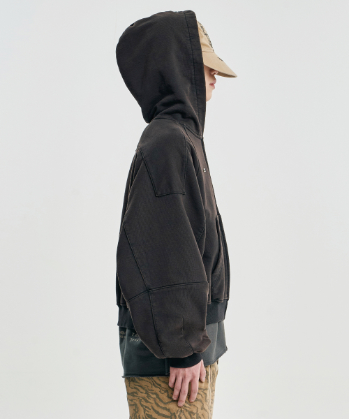 AJOBYAJO（アジョバイアジョ）の「Cropped Washed Zip-up Hoodie [BLACK]（パーカー・レディース・その他・LARGE/X-LARGE）」の11枚目の写真