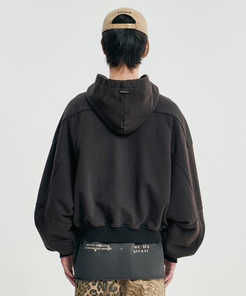 AJOBYAJO（アジョバイアジョ）の「Cropped Washed Zip-up Hoodie [BLACK]（パーカー・レディース・その他・LARGE/X-LARGE）」の12枚目の写真