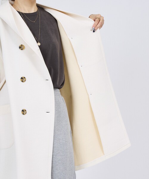 DESIGNWORKS(デザインワークス)の「【一部店舗限定】【セットアップ対応】接結ダブルフェイス半袖ジャケット(テーラードジャケット・レディース・グレー/ブラック/オフホワイト・フリー)」の14枚目の写真