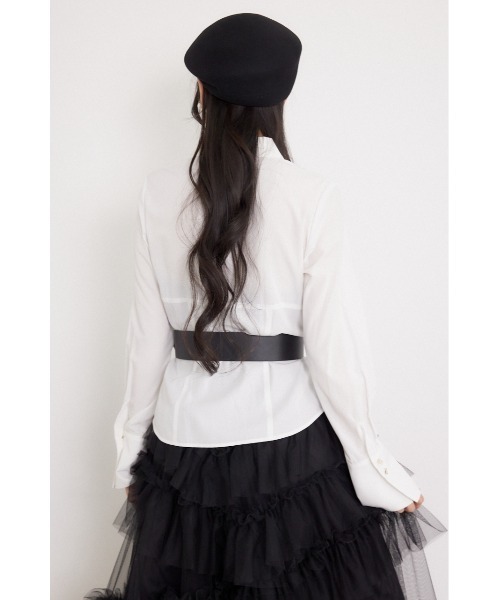 rienda(リエンダ)の「ベルトデザインブラウス 秋服 冬服(シャツ/ブラウス・レディース・ブラック/ホワイト/ライトピンク/マルチ・MEDIUM/SMALL)」の10枚目の写真