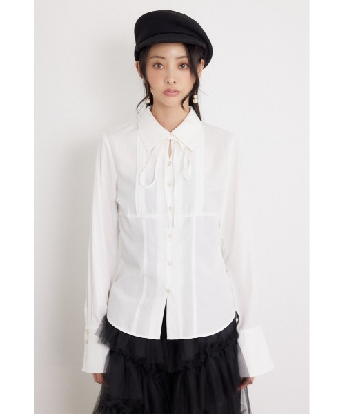 rienda(リエンダ)の「ベルトデザインブラウス 秋服 冬服(シャツ/ブラウス・レディース・ブラック/ホワイト/ライトピンク/マルチ・MEDIUM/SMALL)」の11枚目の写真