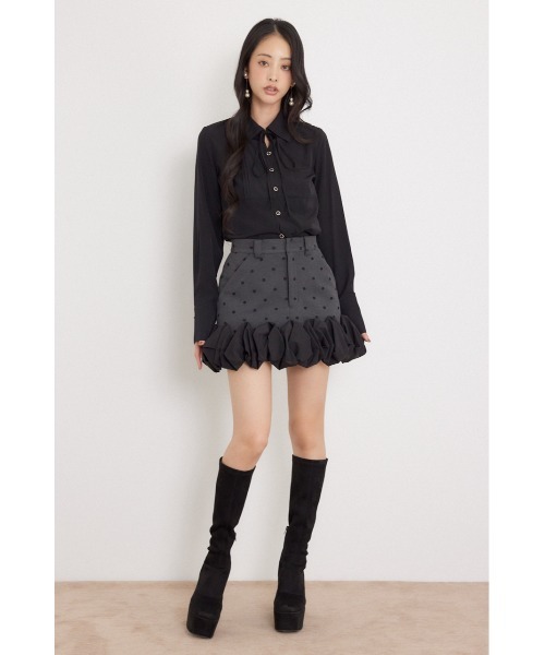 rienda(リエンダ)の「ベルトデザインブラウス 秋服 冬服(シャツ/ブラウス・レディース・ブラック/ホワイト/ライトピンク/マルチ・MEDIUM/SMALL)」の12枚目の写真