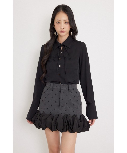 rienda(リエンダ)の「ベルトデザインブラウス 秋服 冬服(シャツ/ブラウス・レディース・ブラック/ホワイト/ライトピンク/マルチ・MEDIUM/SMALL)」の15枚目の写真