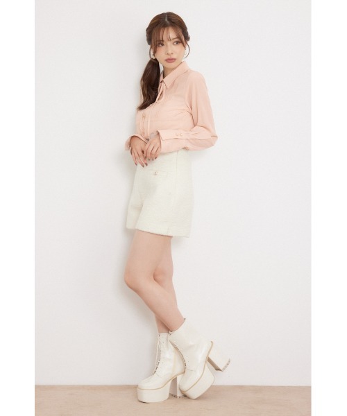 rienda(リエンダ)の「ベルトデザインブラウス 秋服 冬服(シャツ/ブラウス・レディース・ブラック/ホワイト/ライトピンク/マルチ・MEDIUM/SMALL)」の20枚目の写真