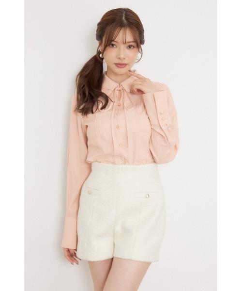 rienda(リエンダ)の「ベルトデザインブラウス 秋服 冬服(シャツ/ブラウス・レディース・ブラック/ホワイト/ライトピンク/マルチ・MEDIUM/SMALL)」の22枚目の写真