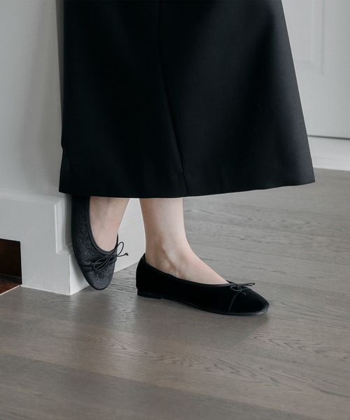 SAPPUN(サプン)の「Doroa(ドロア)リボンベルベットフラットパンプス(220-65101)SAPPUN(サプン)(パンプス・レディース・ブラック/ピンク/ブラウン・24.5/24/23.5/23/22.5)」の7枚目の写真