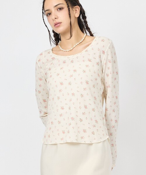 JEMORGAN（ジェーイーモーガン）の「【JEMORGAN/ジェーイーモーガン】レーストリミングカットソー/JG022-59S/ワッフル/トップス/花柄/レース（Tシャツ/カットソー・レディース・その他3/その他1/その他2/その他4・フリー）」の3枚目の写真