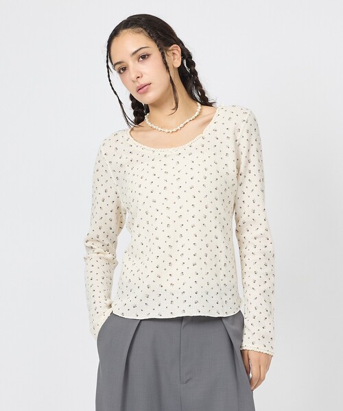 JEMORGAN（ジェーイーモーガン）の「【JEMORGAN/ジェーイーモーガン】レーストリミングカットソー/JG022-59S/ワッフル/トップス/花柄/レース（Tシャツ/カットソー・レディース・その他3/その他1/その他2/その他4・フリー）」の8枚目の写真