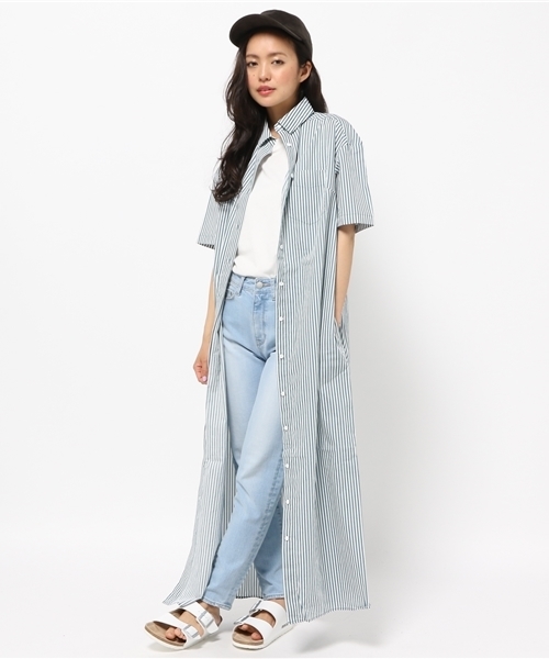 SIDE SLIT MAXI SHIRTS OP シャツ/ブラウス