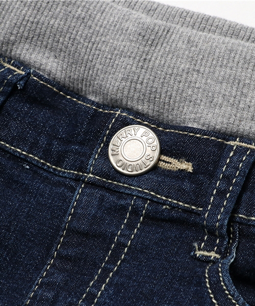 Right-on（ライトオン）の「【MPS】デニムレインボースキニー（デニムパンツ・キッズ・ダークインディゴブルー・120/100/130/110/140/90）」の5枚目の写真