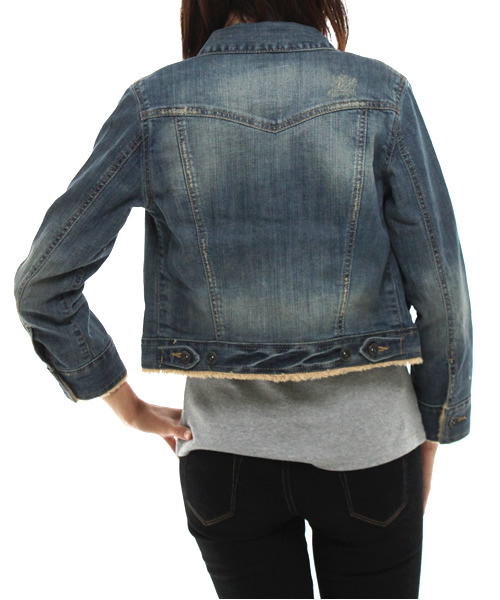 rosebullet（ローズブリット）の「１１ｏｚデニムＸボア（デニムジャケット・レディース・ネイビー系・1/2）」の2枚目の写真