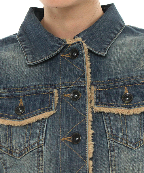 rosebullet（ローズブリット）の「１１ｏｚデニムＸボア（デニムジャケット・レディース・ネイビー系・1/2）」の4枚目の写真