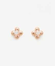 K10 ピンクゴールド キュービックジルコニア フラワー ピアス BLOOM/ブルーム
