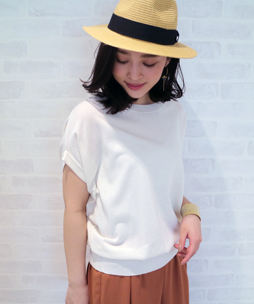 N.（N. Natural Beauty Basic）（エヌエヌナチュラルビューティーベーシック）の「ハイツイストコットンモダールニット（ニット/セーター・レディース・ブルー/ピンク/ホワイト/ベージュ/ネイビー・MEDIUM）」の2枚目の写真