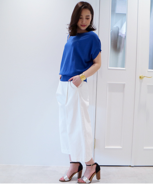 N.（N. Natural Beauty Basic）（エヌエヌナチュラルビューティーベーシック）の「ハイツイストコットンモダールニット（ニット/セーター・レディース・ブルー/ピンク/ホワイト/ベージュ/ネイビー・MEDIUM）」の12枚目の写真