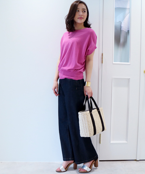 N.（N. Natural Beauty Basic）（エヌエヌナチュラルビューティーベーシック）の「ハイツイストコットンモダールニット（ニット/セーター・レディース・ブルー/ピンク/ホワイト/ベージュ/ネイビー・MEDIUM）」の14枚目の写真