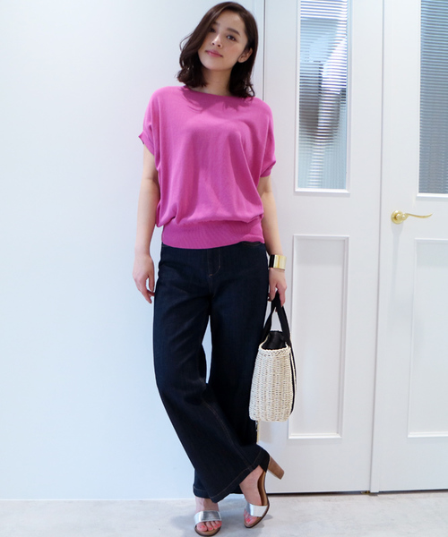 N.（N. Natural Beauty Basic）（エヌエヌナチュラルビューティーベーシック）の「ハイツイストコットンモダールニット（ニット/セーター・レディース・ブルー/ピンク/ホワイト/ベージュ/ネイビー・MEDIUM）」の15枚目の写真