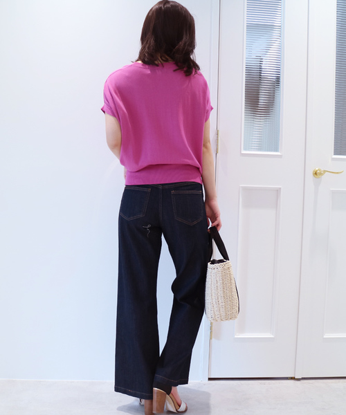 N.（N. Natural Beauty Basic）（エヌエヌナチュラルビューティーベーシック）の「ハイツイストコットンモダールニット（ニット/セーター・レディース・ブルー/ピンク/ホワイト/ベージュ/ネイビー・MEDIUM）」の16枚目の写真