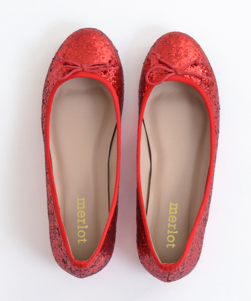 MERLOT(メルロー)の「グリッターラメバレエシューズ000-4489S(バレエシューズ・レディース・ブラック/レッド/ゴールド/マルチ・LL/M/S/L)」の2枚目の写真