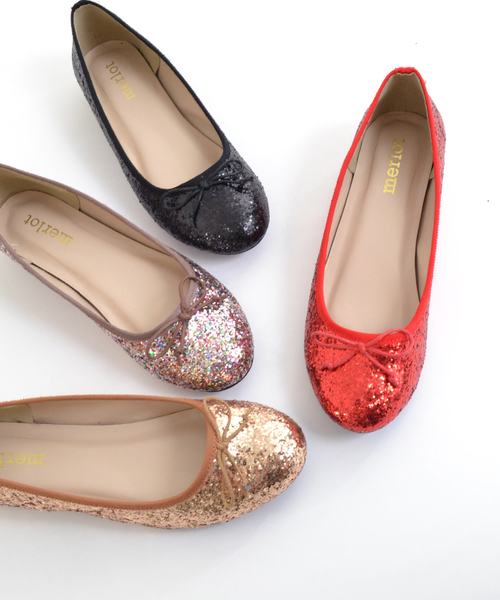 MERLOT(メルロー)の「グリッターラメバレエシューズ000-4489S(バレエシューズ・レディース・ブラック/レッド/ゴールド/マルチ・LL/M/S/L)」の6枚目の写真