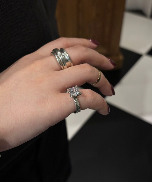 ジルコニア立てづめピンキーリング（リング）｜e.m.（イーエム）の