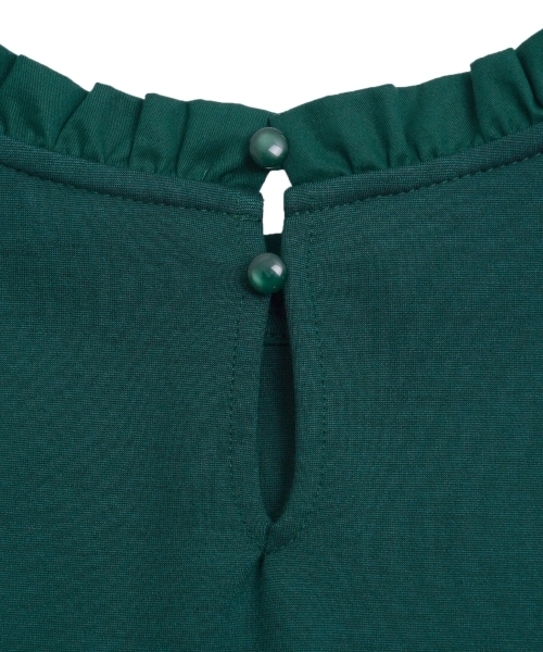 MAJESTIC LEGON（マジェスティックレゴン）の「【WEB限定価格】袖口リボン異素材プルオーバー（Tシャツ/カットソー・レディース・ダークグリーン/アイボリー/ボルドー/ブラック・MEDIUM）」の13枚目の写真