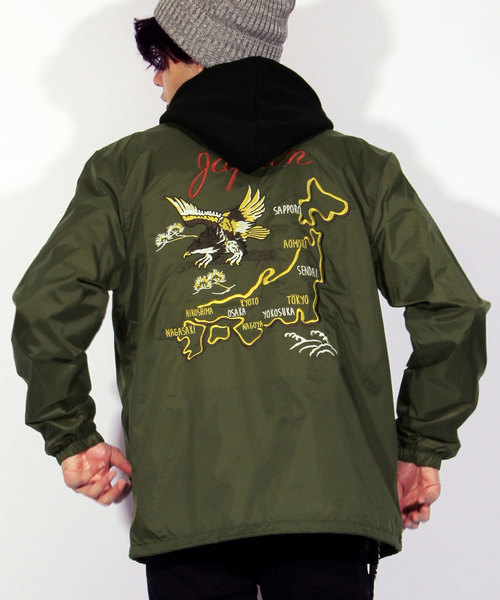 8(eight)（エイト）の「イーグル コーチジャケット 鷲 日本地図  
