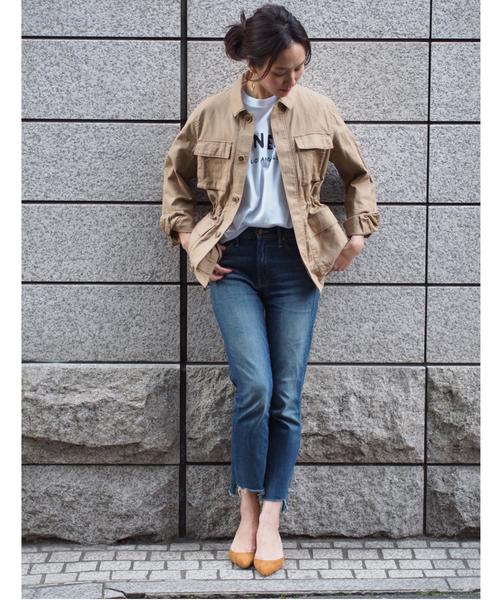 Jewel Changes（ジュエルチェンジズ）の「【WEB限定】JC コットン/麻 4ポケットジャケット / サファリジャケット（ミリタリージャケット・レディース・ベージュ/ナチュラル・ﾌﾘ-）」の2枚目の写真