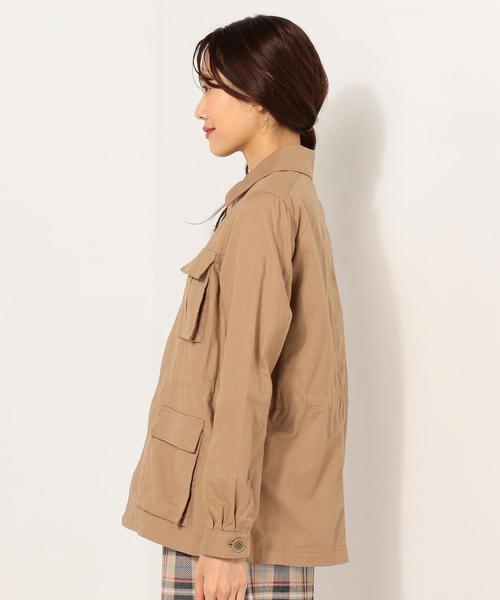 Jewel Changes（ジュエルチェンジズ）の「【WEB限定】JC コットン/麻 4ポケットジャケット / サファリジャケット（ミリタリージャケット・レディース・ベージュ/ナチュラル・ﾌﾘ-）」の6枚目の写真