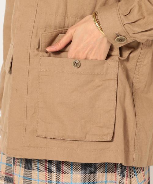 Jewel Changes（ジュエルチェンジズ）の「【WEB限定】JC コットン/麻 4ポケットジャケット / サファリジャケット（ミリタリージャケット・レディース・ベージュ/ナチュラル・ﾌﾘ-）」の16枚目の写真