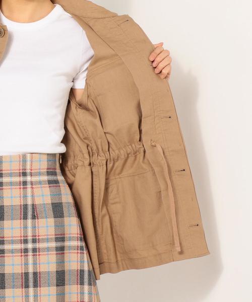 Jewel Changes（ジュエルチェンジズ）の「【WEB限定】JC コットン/麻 4ポケットジャケット / サファリジャケット（ミリタリージャケット・レディース・ベージュ/ナチュラル・ﾌﾘ-）」の9枚目の写真