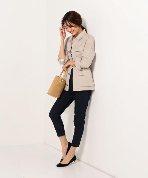 Jewel Changes（ジュエルチェンジズ）の「【WEB限定】JC コットン/麻 4ポケットジャケット / サファリジャケット（ミリタリージャケット・レディース・ベージュ/ナチュラル・ﾌﾘ-）」の8枚目の写真