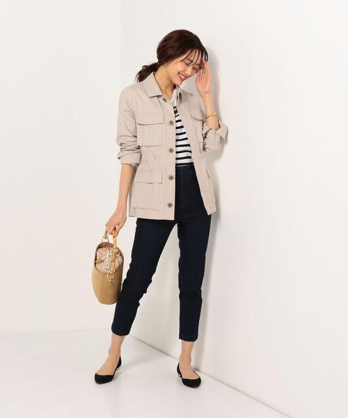 Jewel Changes（ジュエルチェンジズ）の「【WEB限定】JC コットン/麻 4ポケットジャケット / サファリジャケット（ミリタリージャケット・レディース・ベージュ/ナチュラル・ﾌﾘ-）」の5枚目の写真
