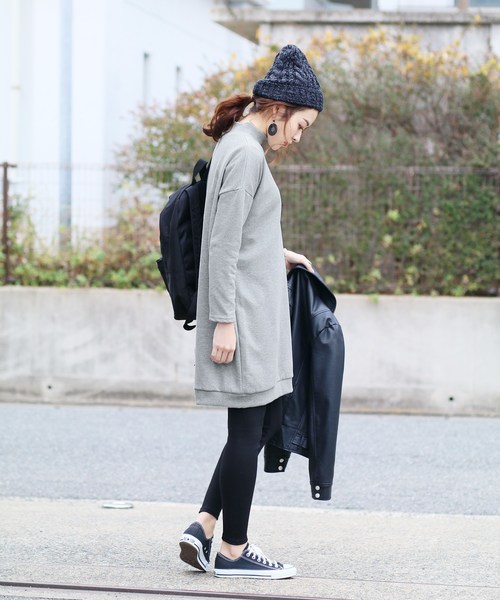 reca（レカ）の「プチボトルネックスウェットチュニックワンピース