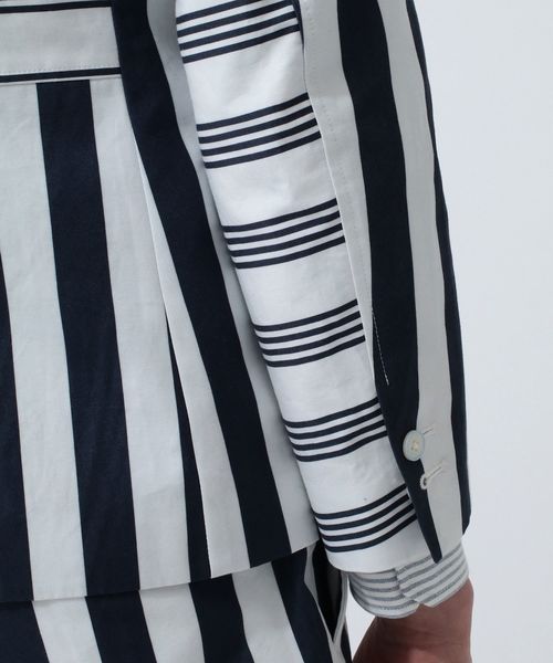 THOM BROWNE テーラードジャケット L ストライプ THOM BROWNE テーラードジャケット L ストライプ THOM BROWNE