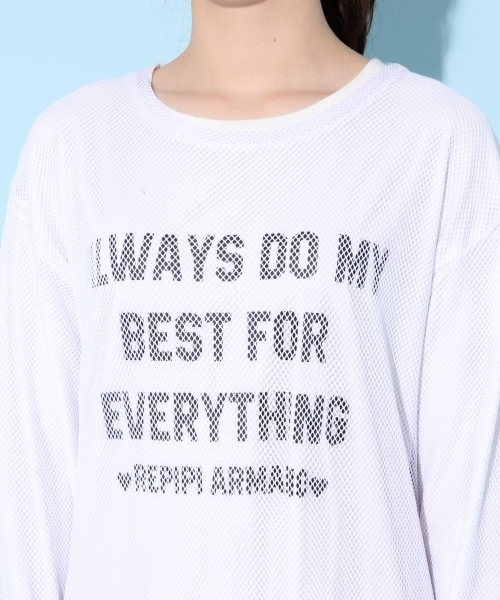 repipi armario（レピピ アルマリオ）の「メッシュカサネワンピース（ワンピース・キッズ・ブラック/ホワイト・X-SMALL/MEDIUM/LARGE/SMALL）」の4枚目の写真