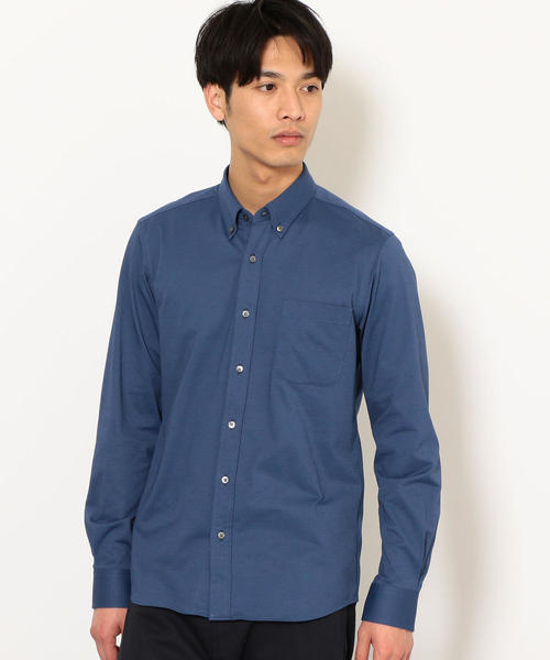 green label relaxing（グリーンレーベルリラクシング）の「NM ハイゲージ ボタンダウン シャツ ＜機能性生地＞ ◆（シャツ/ブラウス・メンズ・ホワイト/ネイビー/コバルトブルー・SMALL/MEDIUM/LARGE/X-LARGE/X-SMALL）」の3枚目の写真