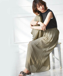 Pierrot | 楊柳スラブワイドパンツ/リネンワイドパンツ(その他パンツ)