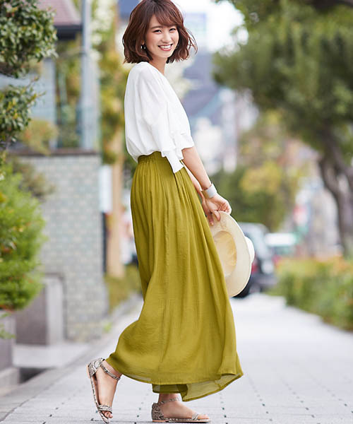 Pierrot（ピエロ）の「楊柳スラブワイドパンツ/リネンワイドパンツ（その他パンツ・レディース・ブラック/モカ/グレイッシュベージュ/カーキ/ネイビー/マスタード・M/L）」の11枚目の写真