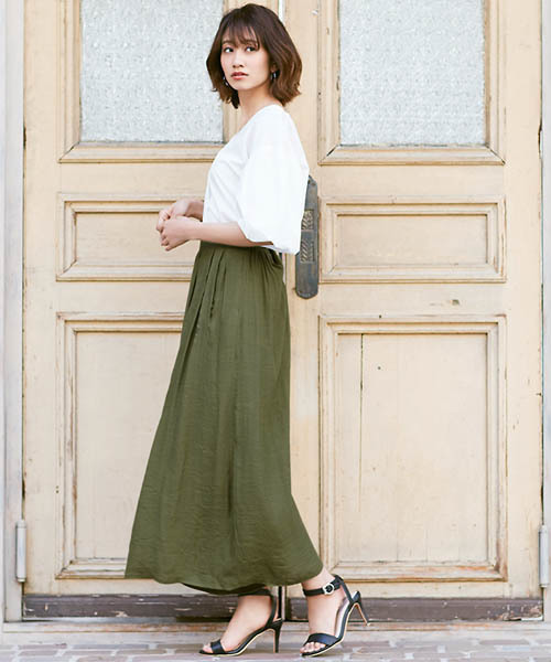 Pierrot（ピエロ）の「楊柳スラブワイドパンツ/リネンワイドパンツ（その他パンツ・レディース・ブラック/モカ/グレイッシュベージュ/カーキ/ネイビー/マスタード・M/L）」の20枚目の写真