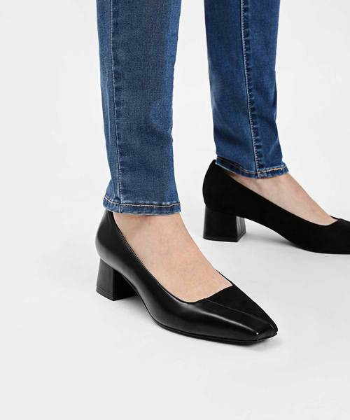 CHARLES & KEITH(チャールズ & キース)の「トラペーズヒールパンプス / TRAPEZE HEEL PUMPS(パンプス・レディース・ブラック/ブルー・22.5cm/23cm/23.5cm/24.5cm/25cm)」の3枚目の写真