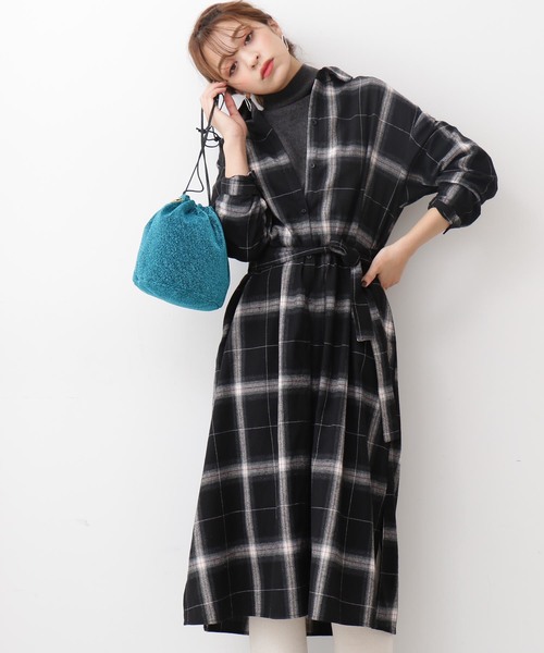 N N Natural Beauty Basic エヌエヌナチュラルビューティーベーシック の チェックシャツマキシワンピース ワンピース Wear