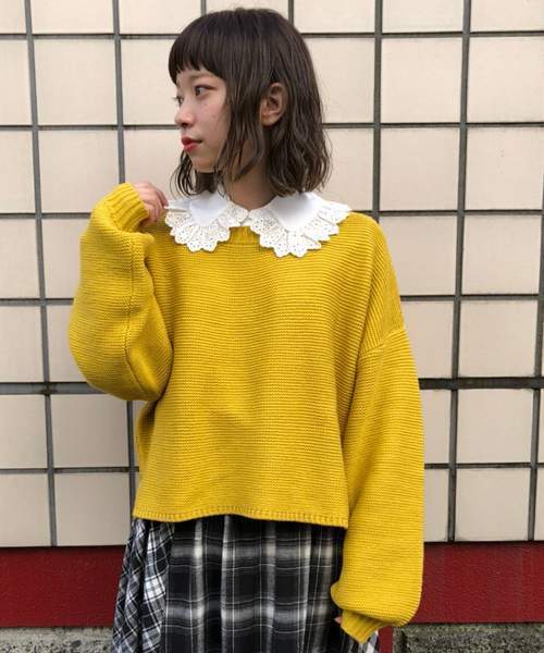 tiptop(ティップトップ)の「タック×レースBIG衿ブラウス(シャツ/ブラウス・レディース・ブラック/オフホワイト・FREE)」の7枚目の写真