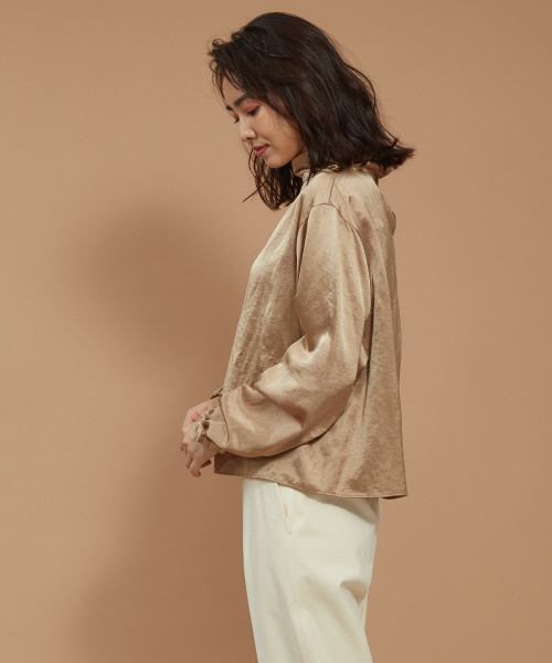 Abahouse Devinette（ドゥヴィネット）の「ドレープネックブラウス（シャツ/ブラウス・レディース・ベージュ/ネイビー・フリー）」の13枚目の写真