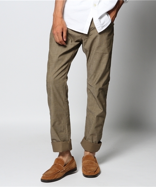 JOURNAL STANDARD（ジャーナルスタンダード）の「★★T/C ヒラロールアップパンツ#（その他パンツ・メンズ・ネイビー/ベージュ/サックスブルー/ブラック・MEDIUM/SMALL/LARGE）」の2枚目の写真