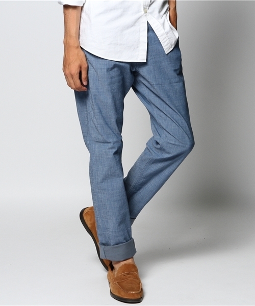 JOURNAL STANDARD（ジャーナルスタンダード）の「★★T/C ヒラロールアップパンツ#（その他パンツ・メンズ・ネイビー/ベージュ/サックスブルー/ブラック・MEDIUM/SMALL/LARGE）」の4枚目の写真