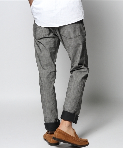 JOURNAL STANDARD（ジャーナルスタンダード）の「★★T/C ヒラロールアップパンツ#（その他パンツ・メンズ・ネイビー/ベージュ/サックスブルー/ブラック・MEDIUM/SMALL/LARGE）」の6枚目の写真